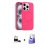 MARSİLYAN™- iPhone 14 Pro Max Kılıf Yankı Form Serisi - Siyah Bilvis 5in1 5D Magic Hayalet Cam Ekran Koruyucu + Bilvis Titan Kamera Lens - SH