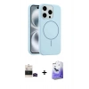 MARSİLYAN™- iPhone 14 Pro Max Kılıf Yankı Form Serisi - Siyah Bilvis 5in1 5D Magic Hayalet Cam Ekran Koruyucu + Bilvis Titan Kamera Lens - SH