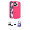 MARSİLYAN™- iPhone 14 Pro Max Kılıf Yankı Form Serisi - Siyah Bilvis 5in1 5D Magic Hayalet Cam Ekran Koruyucu + Bilvis Titan Kamera Lens - GS