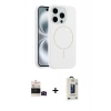 MARSİLYAN™- iPhone 14 Pro Max Kılıf Yankı Form Serisi - Siyah Bilvis Hayalet Cam Ekran Koruyucu + Bilvis Titan Kamera Lens - SH