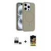 MARSİLYAN™- iPhone 14 Pro Max Kılıf Yankı Form Serisi - Siyah Buffer Cam Ekran Koruyucu + Gümüş Bilvis Titan Kamera Lens