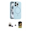 MARSİLYAN™- iPhone 14 Pro Max Kılıf Yankı Form Serisi - Siyah Buffer Cam Ekran Koruyucu + Gümüş Bilvis Titan Kamera Lens