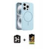 MARSİLYAN™- iPhone 14 Pro Max Kılıf Yankı Form Serisi - Siyah Buffer Cam Ekran Koruyucu + Turuncu PVD Metal Kamera Lens