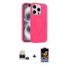 MARSİLYAN™- iPhone 14 Pro Max Kılıf Yankı Form Serisi - Siyah Buffer Hayalet Cam Ekran Koruyucu + Bilvis Titan Kamera Lens - GS
