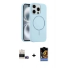 MARSİLYAN™- iPhone 14 Pro Max Kılıf Yankı Form Serisi - Siyah Buffer Hayalet Cam Ekran Koruyucu + Bilvis Titan Kamera Lens - GS