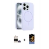 MARSİLYAN™- iPhone 14 Pro Max Kılıf Yankı Form Serisi - Siyah Buffer Hayalet Cam Ekran Koruyucu + Bilvis Titan Kamera Lens - GS