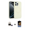 MARSİLYAN™- iPhone 14 Pro Max Kılıf Yankı Form Serisi - Siyah Buffer Hayalet Cam Ekran Koruyucu + Bilvis Titan Kamera Lens - GS