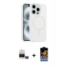 MARSİLYAN™- iPhone 14 Pro Max Kılıf Yankı Form Serisi - Siyah Buffer Hayalet Cam Ekran Koruyucu + Bilvis Titan Kamera Lens - GS