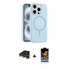 MARSİLYAN™- iPhone 14 Pro Max Kılıf Yankı Form Serisi - Siyah Buffer Hayalet Cam Ekran Koruyucu + Gold Raze Metal Kamera Lens