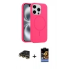 MARSİLYAN™- iPhone 14 Pro Max Kılıf Yankı Form Serisi - Siyah Buffer Hayalet Cam Ekran Koruyucu + Gold Raze Metal Kamera Lens