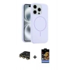MARSİLYAN™- iPhone 14 Pro Max Kılıf Yankı Form Serisi - Siyah Buffer Hayalet Cam Ekran Koruyucu + Gold Raze Metal Kamera Lens