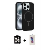 MARSİLYAN™- iPhone 14 Pro Max Kılıf Yankı Form Serisi - Siyah Joko 5D Cam + PVD Metal Kamera Lens - TU
