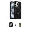 MARSİLYAN™- iPhone 14 Pro Max Kılıf Yankı Form Serisi - Siyah Joko Magic 5D Hayalet Cam + PVD Metal Kamera Lens - TU