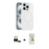 MARSİLYAN™- iPhone 14 Pro Max Kılıf Yankı Form Serisi - Siyah Mat Seramik Nano Ekran Koruyucu + Bilvis Titan Kamera Lens - GD