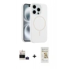MARSİLYAN™- iPhone 14 Pro Max Kılıf Yankı Form Serisi - Siyah Mat Seramik Nano Ekran Koruyucu + Bilvis Titan Kamera Lens - DNMR