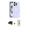 MARSİLYAN™- iPhone 14 Pro Max Kılıf Yankı Form Serisi - Siyah Mat Seramik Nano Ekran Koruyucu + Gold Raze Metal Kamera Lens