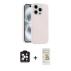 MARSİLYAN™- iPhone 14 Pro Max Kılıf Yankı Form Serisi - Siyah Mat Seramik Nano Ekran Koruyucu + PVD Metal Kamera Lens - TU