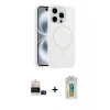 MARSİLYAN™- iPhone 14 Pro Max Kılıf Yankı Form Serisi - Siyah Polymer Nano Ekran Koruyucu + Bilvis Titan Kamera Lens - SH