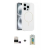 MARSİLYAN™- iPhone 14 Pro Max Kılıf Yankı Form Serisi - Siyah Polymer Nano Ekran Koruyucu + Bilvis Titan Kamera Lens - GD