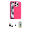 MARSİLYAN™- iPhone 14 Pro Max Kılıf Yankı Form Serisi - Siyah Polymer Nano Ekran Koruyucu + Bilvis Titan Kamera Lens - GD