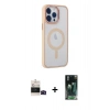 MARSİLYAN™- iPhone 14 Pro Max Kılıf Yankı Işık Özel Seri - Şeffaf 360 Full Body Arka Koruyucu + Bilvis Titan Kamera Lens - SH