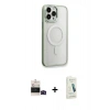 MARSİLYAN™- iPhone 14 Pro Max Kılıf Yankı Işık Özel Seri - Şeffaf Pasifik Cam Ekran Koruyucu + Bilvis Titan Kamera Lens - SH