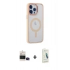 MARSİLYAN™- iPhone 14 Pro Max Kılıf Yankı Işık Özel Seri - Şeffaf Pasifik Cam Ekran Koruyucu + Bilvis Titan Kamera Lens - SH