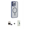 MARSİLYAN™- iPhone 14 Pro Max Kılıf Yankı Işık Özel Seri - Şeffaf Pasifik Cam Ekran Koruyucu + Bilvis Titan Kamera Lens - GS