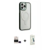 MARSİLYAN™- iPhone 14 Pro Max Kılıf Yankı Işık Özel Seri - Şeffaf Pasifik Cam Ekran Koruyucu + Bilvis Titan Kamera Lens - SH