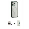 MARSİLYAN™- iPhone 14 Pro Max Kılıf Yankı Işık Özel Seri - Şeffaf Pasifik Cam Ekran Koruyucu + Bilvis Titan Kamera Lens - GS