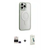 MARSİLYAN™- iPhone 14 Pro Max Kılıf Yankı Işık Özel Seri - Şeffaf Pasifik Cam Ekran Koruyucu + Bilvis Titan Kamera Lens - DNMR