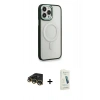 MARSİLYAN™- iPhone 14 Pro Max Kılıf Yankı Işık Özel Seri - Şeffaf Pasifik Cam Ekran Koruyucu + Raze Metal Kamera Lens - GD