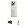 MARSİLYAN™- iPhone 14 Pro Max Kılıf Yankı Işık Özel Seri - Şeffaf Pasifik Cam Ekran Koruyucu + Raze Metal Kamera Lens - GD