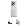 MARSİLYAN™- iPhone 14 Pro Max Kılıf Yankı Işık Özel Seri - Şeffaf Royal Nano Ekran Koruyucu + Bilvis Titan Kamera Lens - GS