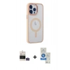 MARSİLYAN™- iPhone 14 Pro Max Kılıf Yankı Işık Özel Seri - Şeffaf Royal Nano Ekran Koruyucu + Bilvis Titan Kamera Lens - GS