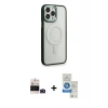 MARSİLYAN™- iPhone 14 Pro Max Kılıf Yankı Işık Özel Seri - Şeffaf Royal Nano Ekran Koruyucu + Bilvis Titan Kamera Lens - DNMR