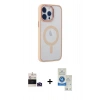 MARSİLYAN™- iPhone 14 Pro Max Kılıf Yankı Işık Özel Seri - Şeffaf Royal Nano Ekran Koruyucu + Bilvis Titan Kamera Lens - DNMR