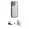 MARSİLYAN™- iPhone 14 Pro Max Kılıf Yankı Işık Özel Seri - Şeffaf Royal Nano Ekran Koruyucu + Bilvis Titan Kamera Lens - GS
