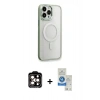 MARSİLYAN™- iPhone 14 Pro Max Kılıf Yankı Işık Özel Seri - Şeffaf Royal Nano Ekran Koruyucu + PVD Metal Kamera Lens - TU