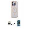 MARSİLYAN™- iPhone 14 Pro Max Kılıf Yankı Işık Özel Seri - Siyah 18D Cam Ekran Koruyucu + Bilvis Titan Kamera Lens - GS