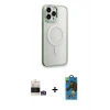 MARSİLYAN™- iPhone 14 Pro Max Kılıf Yankı Işık Özel Seri - Siyah 18D Cam Ekran Koruyucu + Bilvis Titan Kamera Lens - GS
