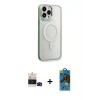 MARSİLYAN™- iPhone 14 Pro Max Kılıf Yankı Işık Özel Seri - Siyah 18D Cam Ekran Koruyucu + Bilvis Titan Kamera Lens - SH