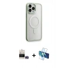 MARSİLYAN™- iPhone 14 Pro Max Kılıf Yankı Işık Özel Seri - Siyah 3D Antistatik Cam Ekran Koruyucu + Bilvis Titan Kamera Lens - GS