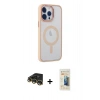 MARSİLYAN™- iPhone 14 Pro Max Kılıf Yankı Işık Özel Seri - Siyah 6D Mat Seramik Hayalet Nano Ekran Koruyucu + Raze Metal Kamera Lens - GD