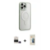 MARSİLYAN™- iPhone 14 Pro Max Kılıf Yankı Işık Özel Seri - Siyah 6D Mat Seramik Hayalet Nano Ekran Koruyucu + Bilvis Titan Kamera Lens - GS