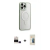 MARSİLYAN™- iPhone 14 Pro Max Kılıf Yankı Işık Özel Seri - Siyah 6D Mat Seramik Hayalet Nano Ekran Koruyucu + Bilvis Titan Kamera Lens - DNMR