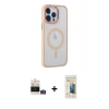 MARSİLYAN™- iPhone 14 Pro Max Kılıf Yankı Işık Özel Seri - Siyah 6D Mat Seramik Hayalet Nano Ekran Koruyucu + Bilvis Titan Kamera Lens - GD