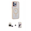 MARSİLYAN™- iPhone 14 Pro Max Kılıf Yankı Işık Özel Seri - Siyah Bilvis 3D Mat Cam Ekran Koruyucu + Bilvis Titan Kamera Lens - GD