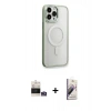 MARSİLYAN™- iPhone 14 Pro Max Kılıf Yankı Işık Özel Seri - Siyah Bilvis 3D Mat Cam Ekran Koruyucu + Bilvis Titan Kamera Lens - GS