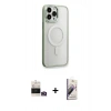 MARSİLYAN™- iPhone 14 Pro Max Kılıf Yankı Işık Özel Seri - Siyah Bilvis 3D Mat Cam Ekran Koruyucu + Bilvis Titan Kamera Lens - GD